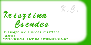 krisztina csendes business card